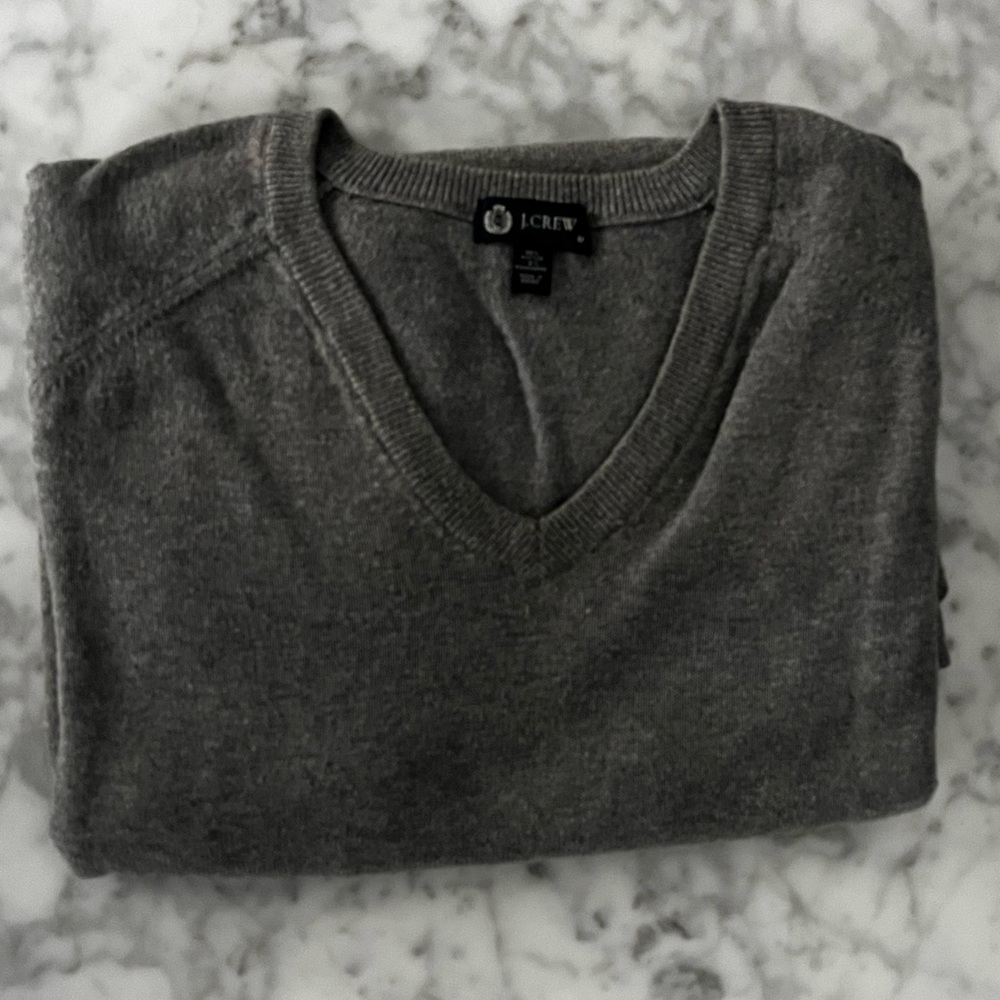 Grey v-neck sweater by JCrew